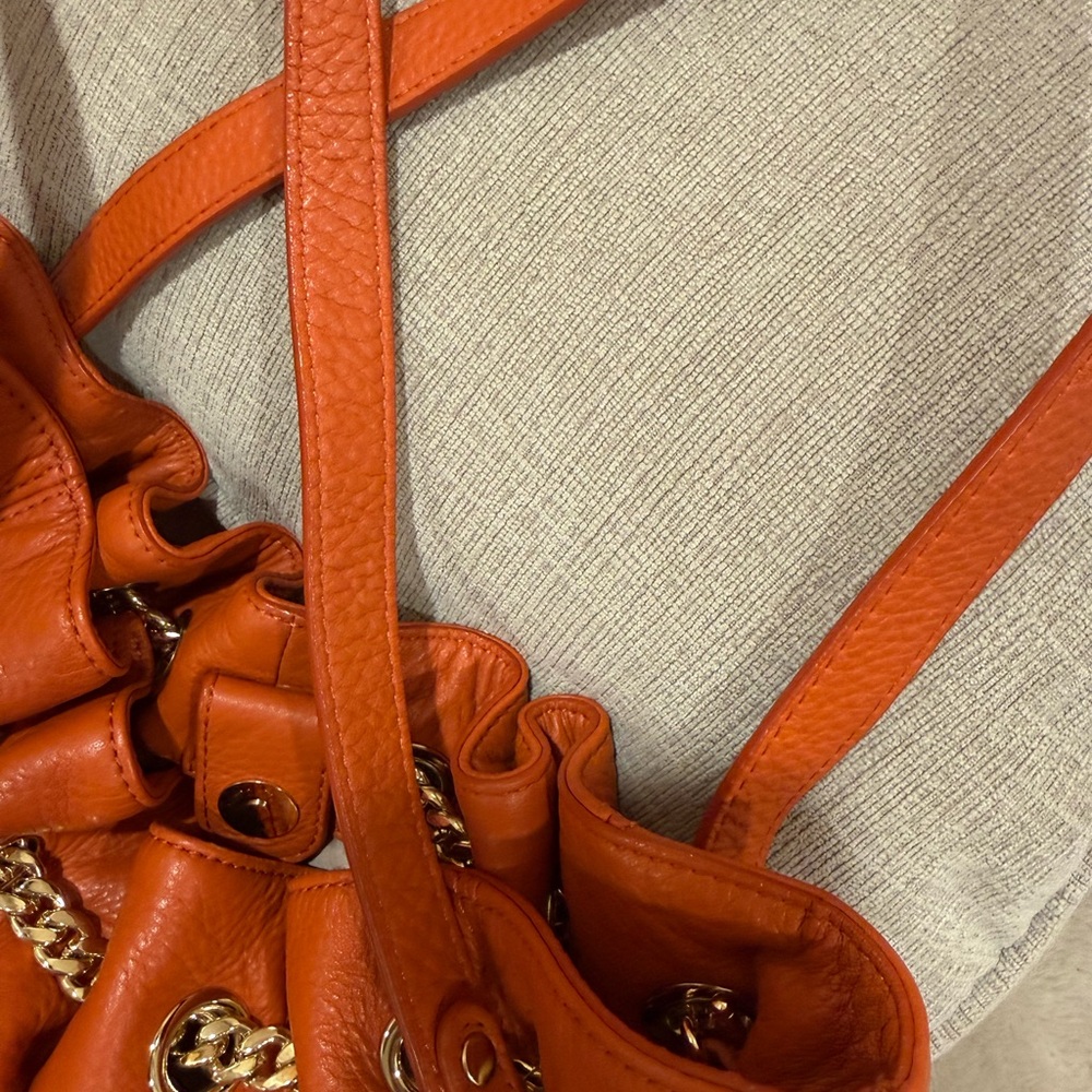 Michael Kors Orange Leather Tote Bag - Picture 12 of 13